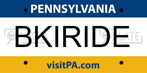 BKIRIDE Pennsylvania License Plate