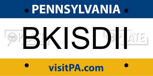 BKISDII Pennsylvania License Plate