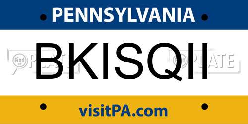 BKISQII Pennsylvania License Plate