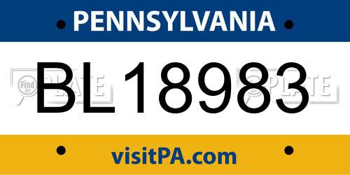 BL18983 Pennsylvania License Plate