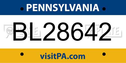 BL28642 Pennsylvania License Plate