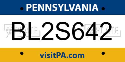 BL2S642 Pennsylvania License Plate