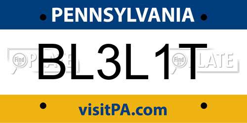 BL3L1T Pennsylvania License Plate