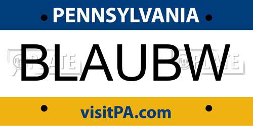 BLAUBW Pennsylvania License Plate