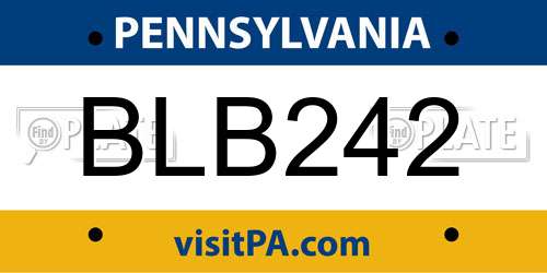 BLB242 Pennsylvania License Plate