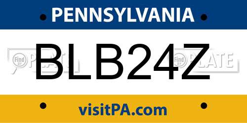 BLB24Z Pennsylvania License Plate