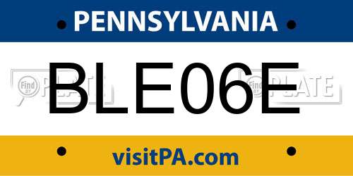 BLE06E Pennsylvania License Plate