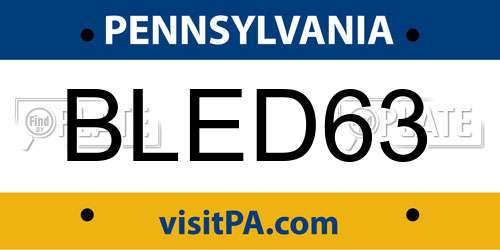 BLED63 Pennsylvania License Plate