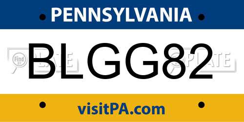 BLGG82 Pennsylvania License Plate