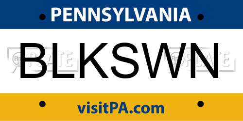 BLKSWN Pennsylvania License Plate