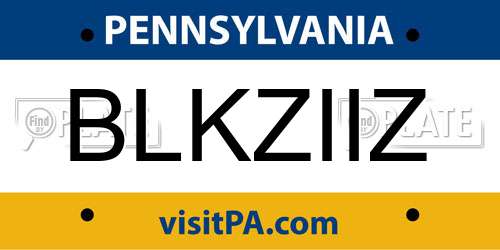 BLKZIIZ Pennsylvania License Plate