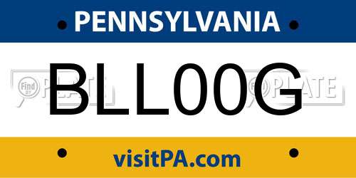 BLL00G Pennsylvania License Plate