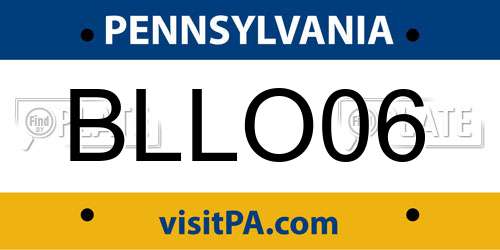 BLLO06 Pennsylvania License Plate