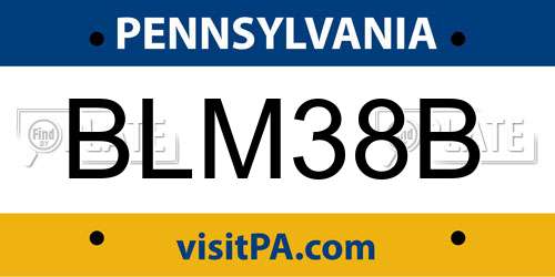 BLM38B Pennsylvania License Plate