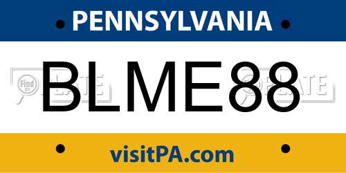 BLME88 Pennsylvania License Plate