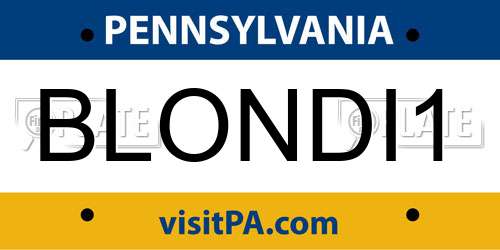 BLONDI1 Pennsylvania License Plate