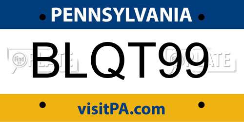 BLQT99 Pennsylvania License Plate