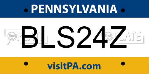 BLS24Z Pennsylvania License Plate