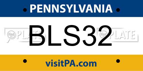 BLS32 Pennsylvania License Plate