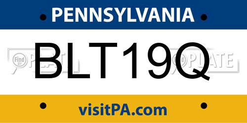 BLT19Q Pennsylvania License Plate