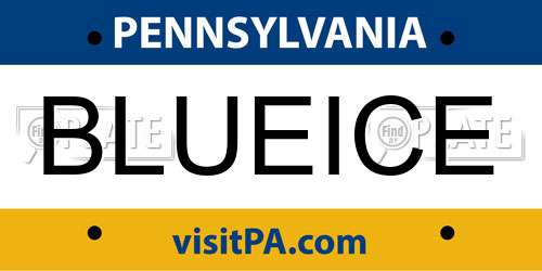 BLUEICE Pennsylvania License Plate