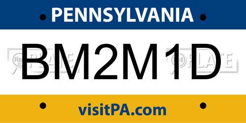 BM2M1D Pennsylvania License Plate