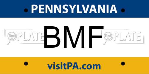 BMF Pennsylvania License Plate