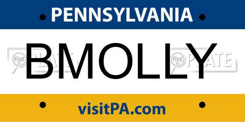 BMOLLY Pennsylvania License Plate
