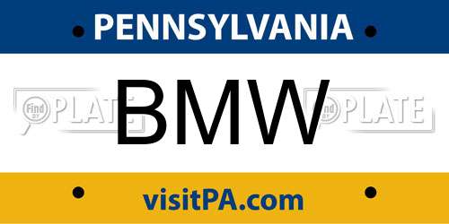 BMW Pennsylvania License Plate
