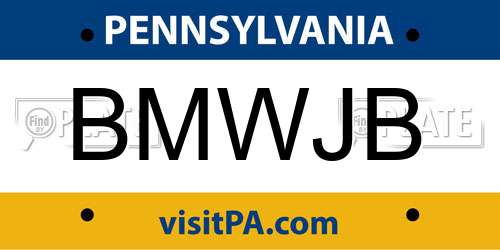 BMWJB Pennsylvania License Plate