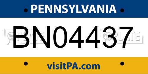 BN04437 Pennsylvania License Plate