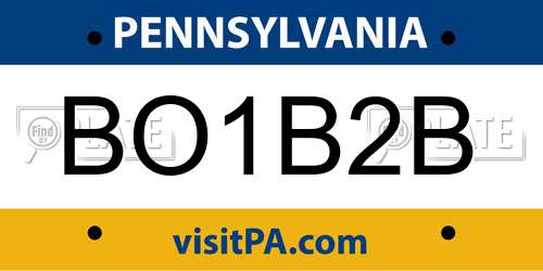 BO1B2B Pennsylvania License Plate