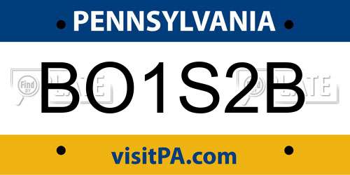 BO1S2B Pennsylvania License Plate