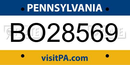 BO28569 Pennsylvania License Plate