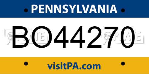 BO44270 Pennsylvania License Plate