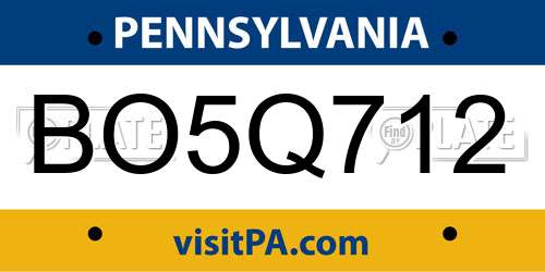 BO5Q712 Pennsylvania License Plate