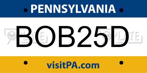 BOB25D Pennsylvania License Plate