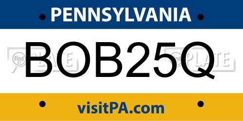 BOB25Q Pennsylvania License Plate