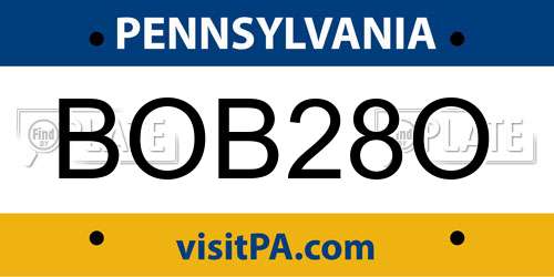 BOB28O Pennsylvania License Plate