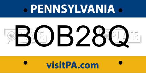 BOB28Q Pennsylvania License Plate