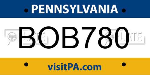 BOB780 Pennsylvania License Plate