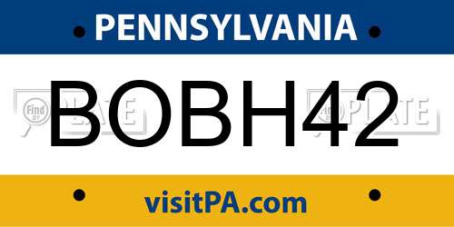 BOBH42 Pennsylvania License Plate
