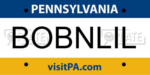 BOBNLIL Pennsylvania License Plate