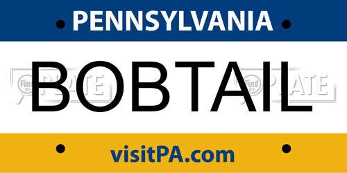 BOBTAIL Pennsylvania License Plate