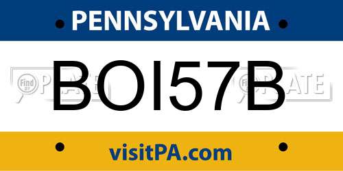 BOI57B Pennsylvania License Plate