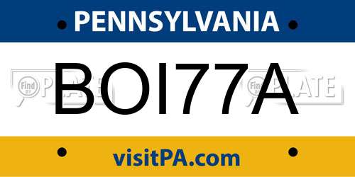 BOI77A Pennsylvania License Plate