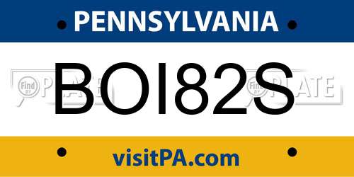 BOI82S Pennsylvania License Plate