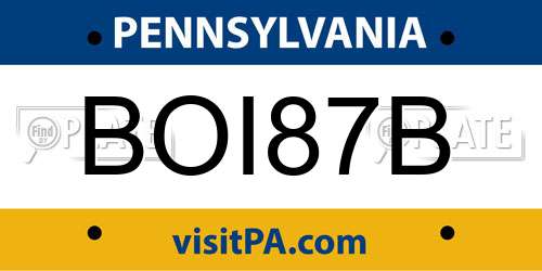 BOI87B Pennsylvania License Plate
