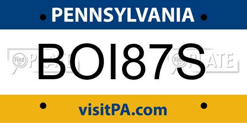 BOI87S Pennsylvania License Plate