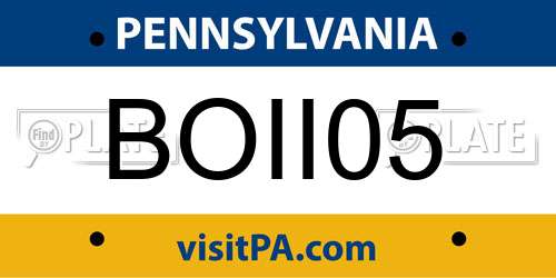 BOII05 Pennsylvania License Plate